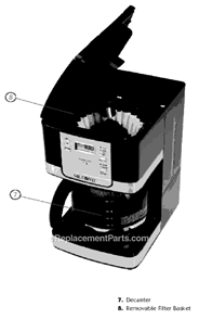 Page A Diagram and Parts List for JWX31  Mr Coffee Coffee Maker